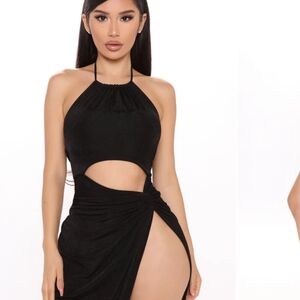 Fashion Nova Elegant Black Backless Dress